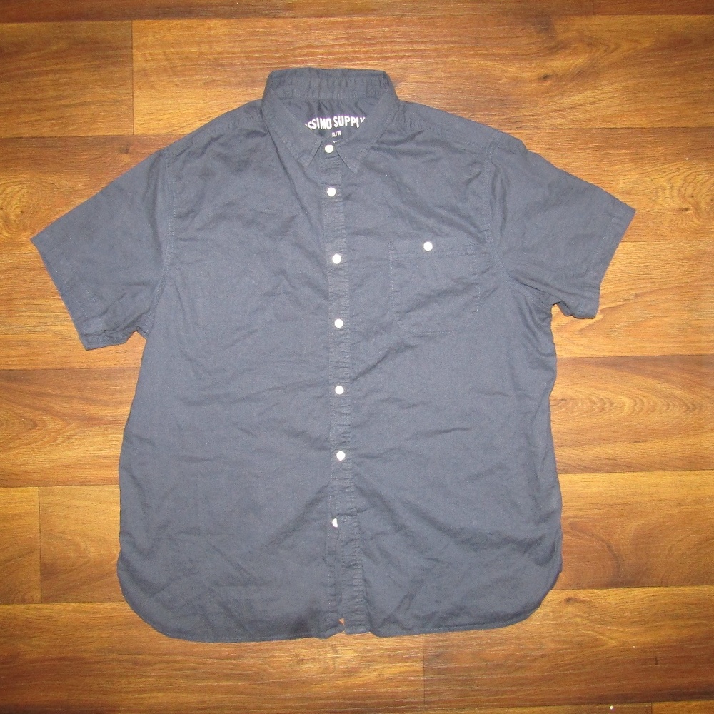 Mossimo Supply Co Blue Short Sleeve Shirt Size XL